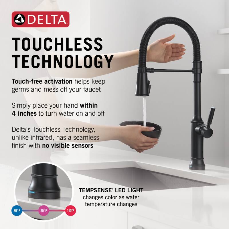 Delta 9684TL-DST Renaldi 1.8 GPM Single Hole Pre-Rinse Kitchen Faucet
