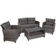 preview thumbnail 6 of 8, Gymax 4PC Rattan Patio Conversation Set Cushioned Outdoor Furniture - See Details