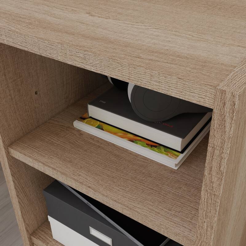 Engineered Wood Transitional Desk with Storage