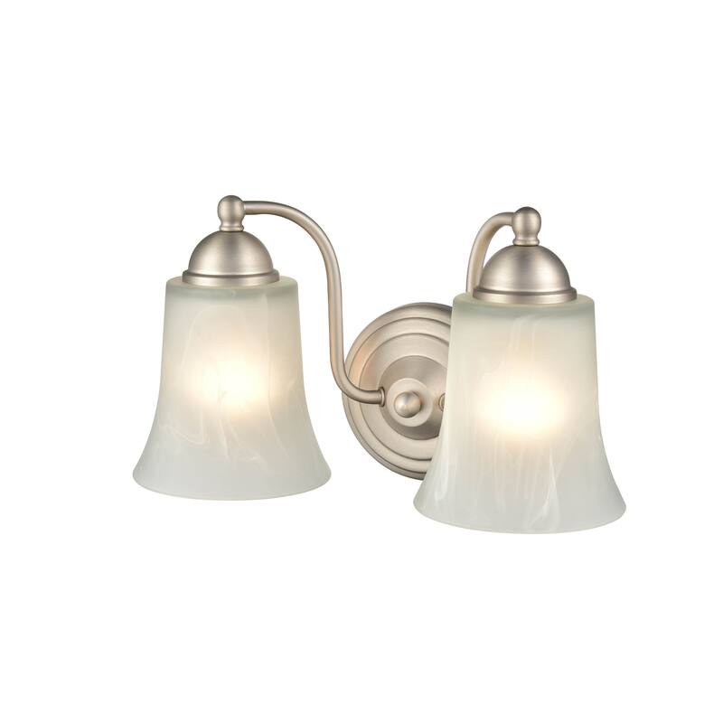 Millennium Lighting 2 Light Bathroom Vanity Fixture in Multiple Finishes with Faux Alabaster Shades
