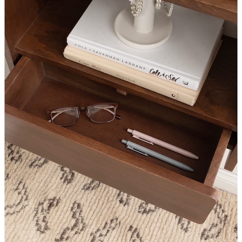 Kate and Laurel Kato Wall Shelf with Drawer