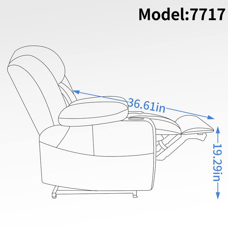 Dual Motor Infinite Position Power Lift Recliner Chair Heavy Duty Motion Mechanism with Massage and Lumbar Heating, Cup Holders
