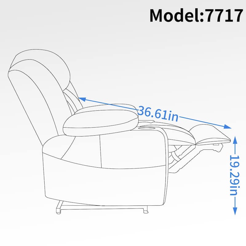 Leatheraire Dual Motor Power Lift Recliner Chair Sofa, Heavy Duty 8-Point Vibration Massage and Lumbar Heating Recliner Chair