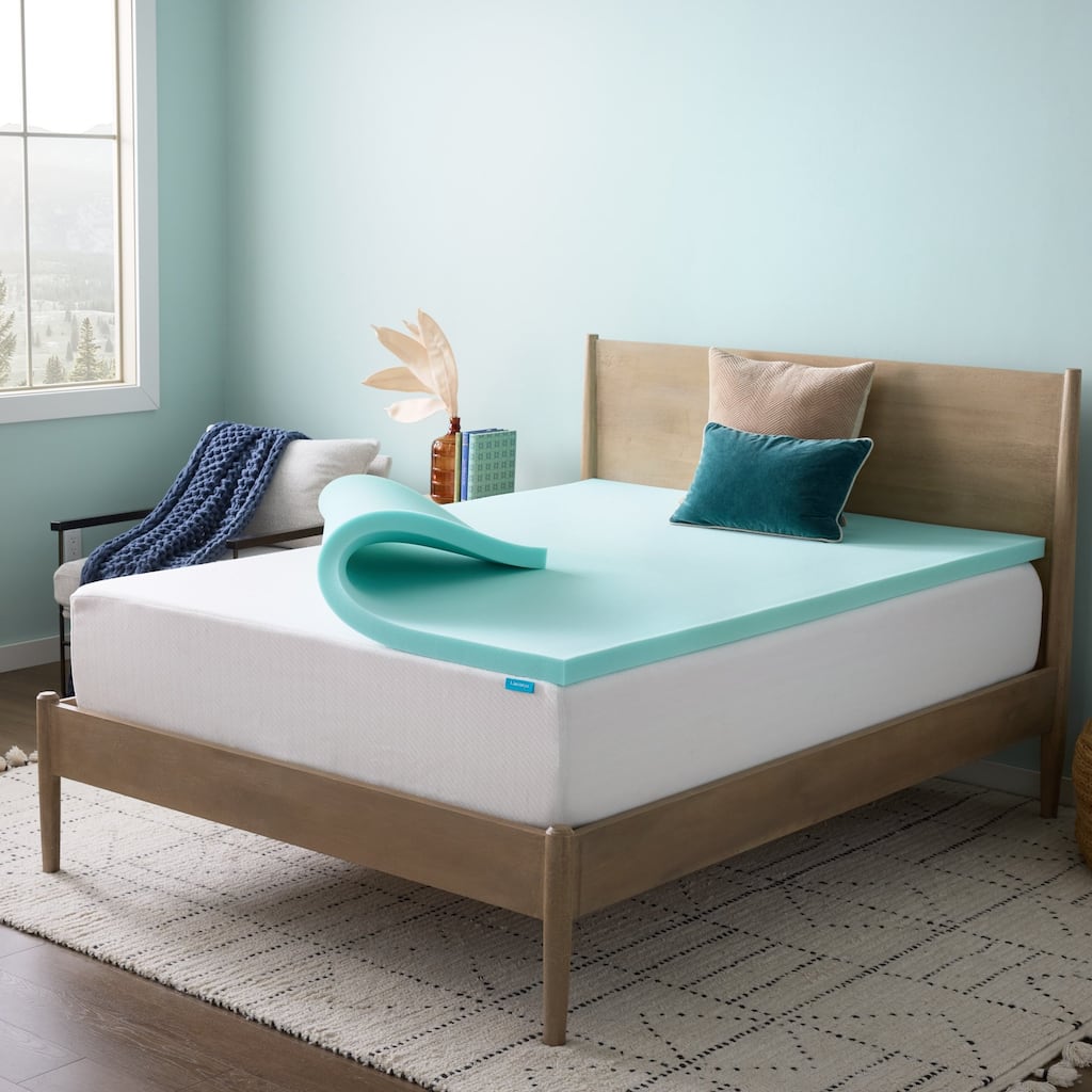 Linenspa 2" Cooling Gel and Green Tea Memory Foam Mattress Topper - Twin
