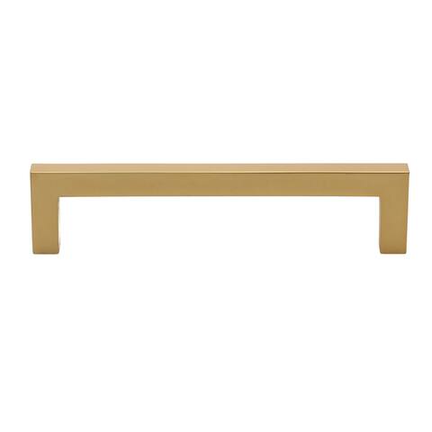 GlideRite 5 in. Center Gold Solid Square Bar Pulls (5-Pack) - Brass Gold