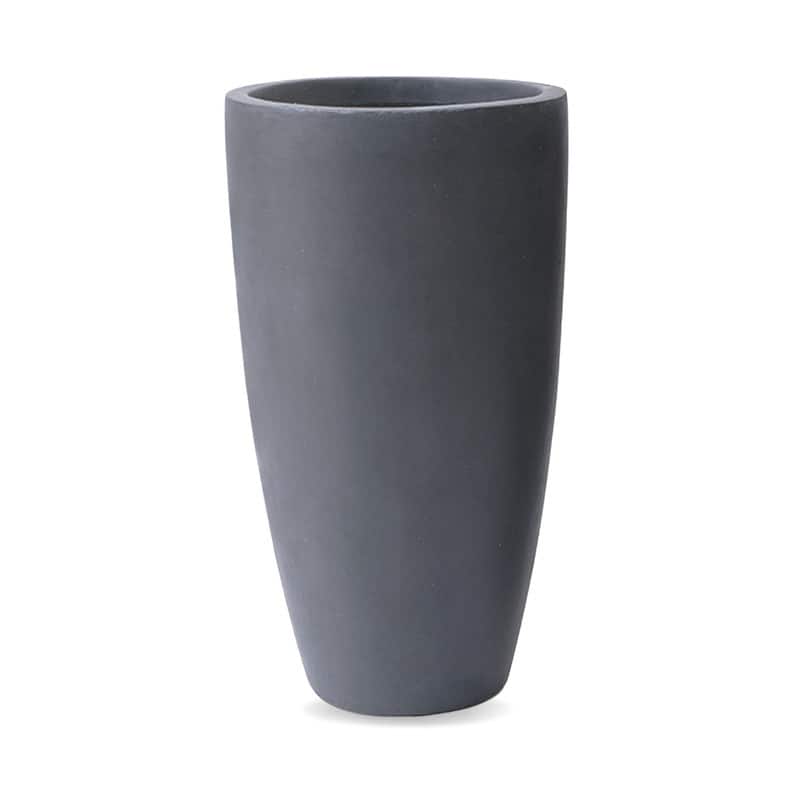 Kante 23.6"H Weathered Concrete Tall Planter, Outdoor/Indoor Modern Decorative Planter Pot, Seamless with Drainage Hole, Black