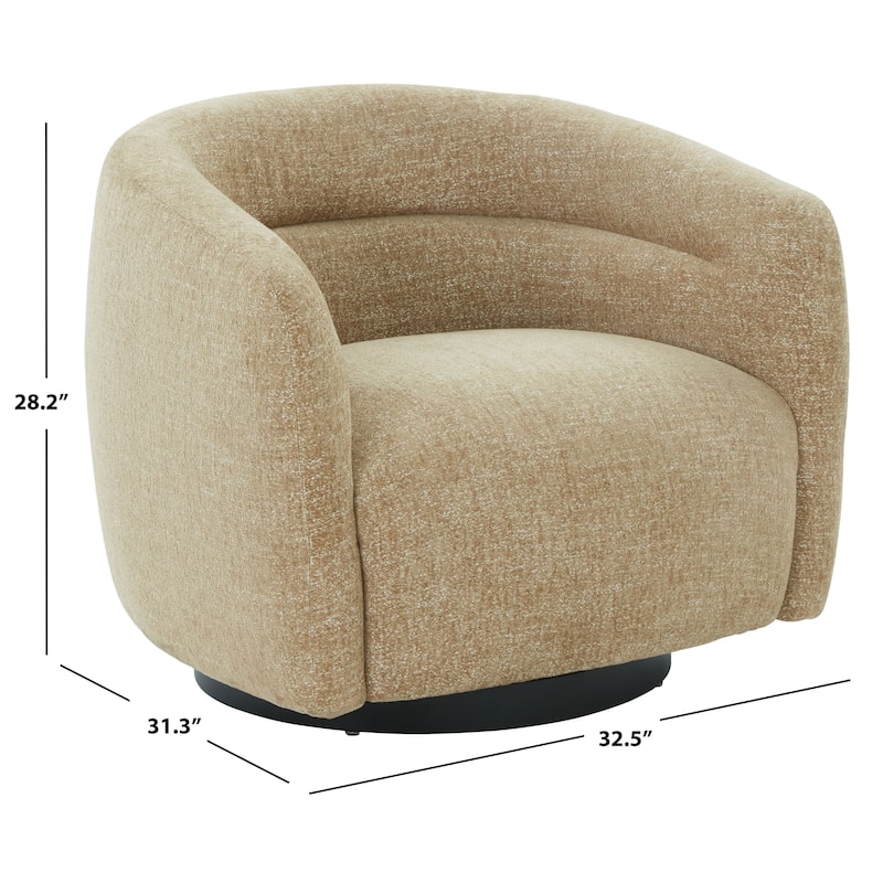 SAFAVIEH Couture Kellybryn Chenille Swivel Chair - 33"W x 31"D x 28"H