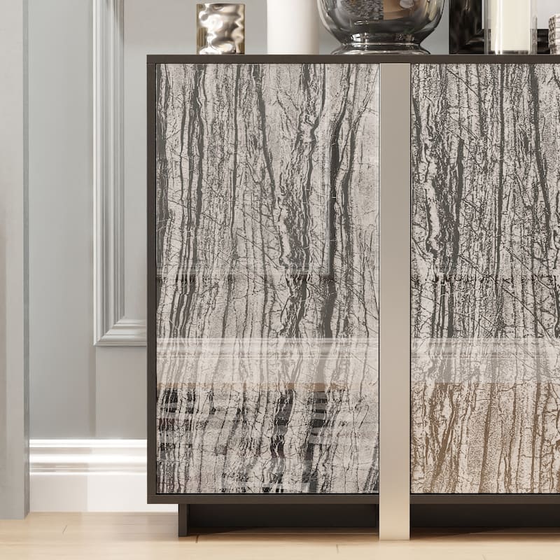 Stylish Storage Buffet: Ample Shelving and a Contemporary Design for Organized Dining Areas