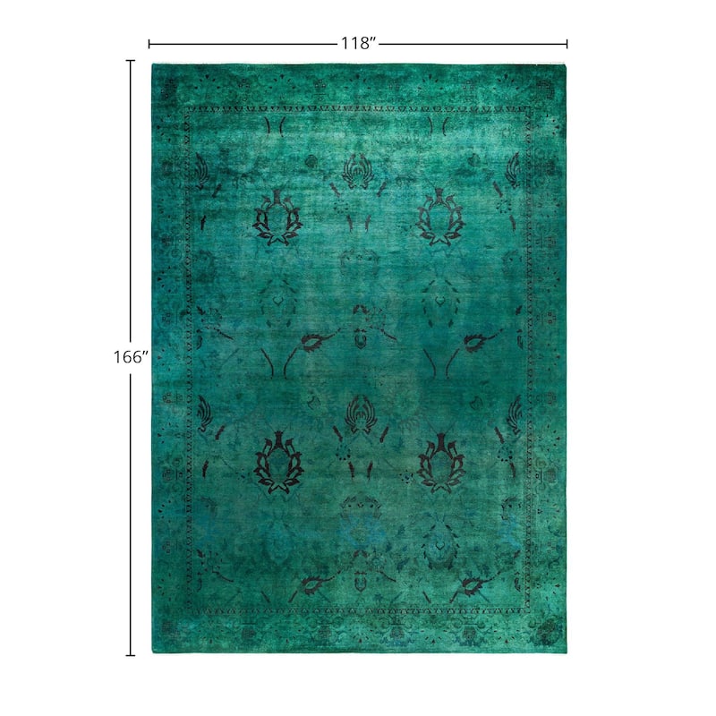 Contemporary Overdyed Wool Hand Knotted Area Rug - 9' 10" x 13' 10"