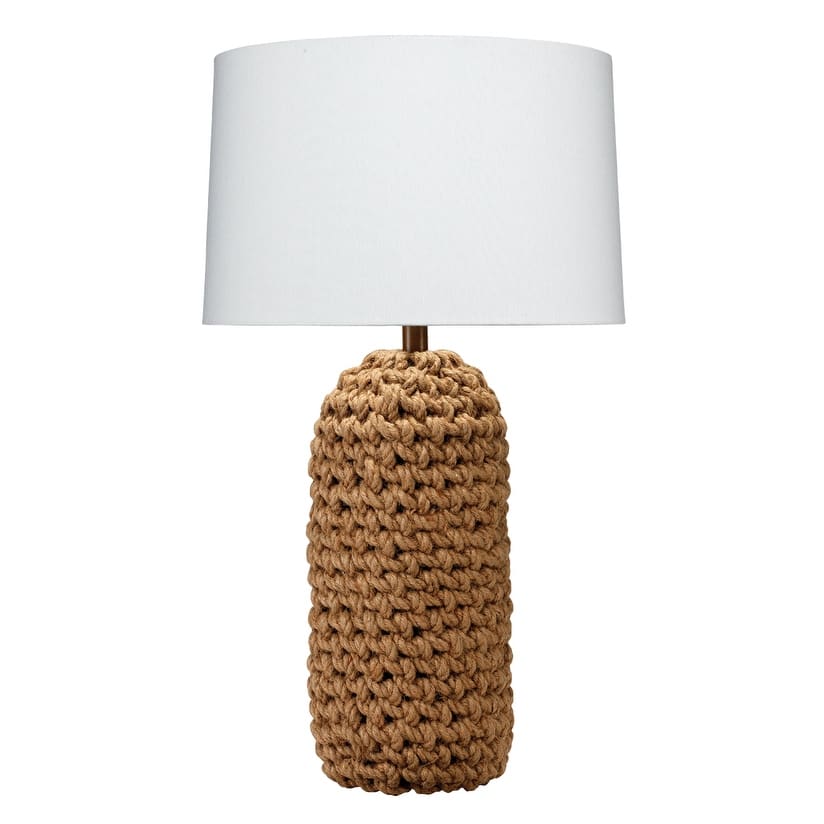 Alden Décor Chelsea Woven Jute Table Lamp, Brown