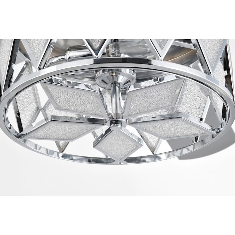 Cadella 52 Inch Silver Polish 2 Light, 5 Blades Lighted Ceiling Fan with Remote