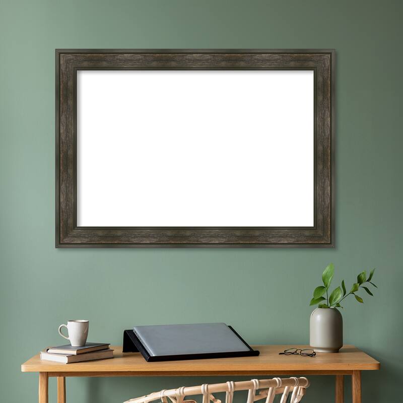 Amanti Art Rail Rustic Char Framed Dry Erase Magnetic Board