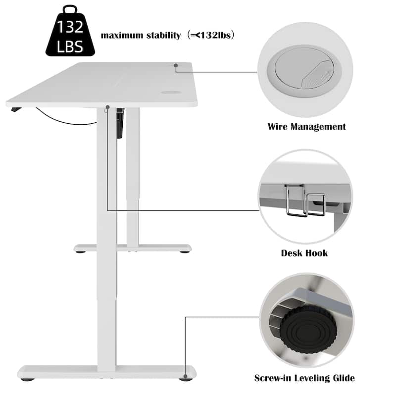 Futzca Height Adjustable Electric Standing Desk, Computer Office Desk