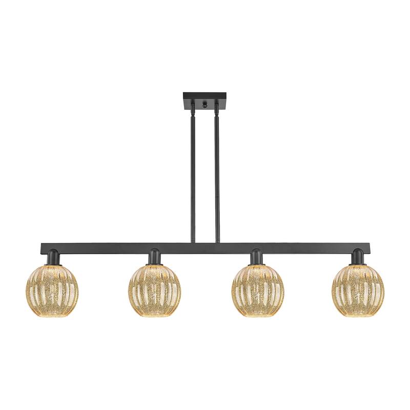 Innovations Lighting 716-4I-11-48 Preston Linear Preston 4 Light 48" - Matte Black / Mercury