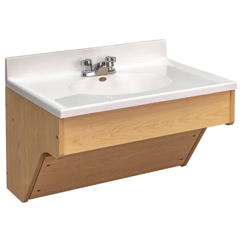 Tot Mate Single Laminate Wall Vanity - 31" x 21" x 21.5"; Unassembled - Maple