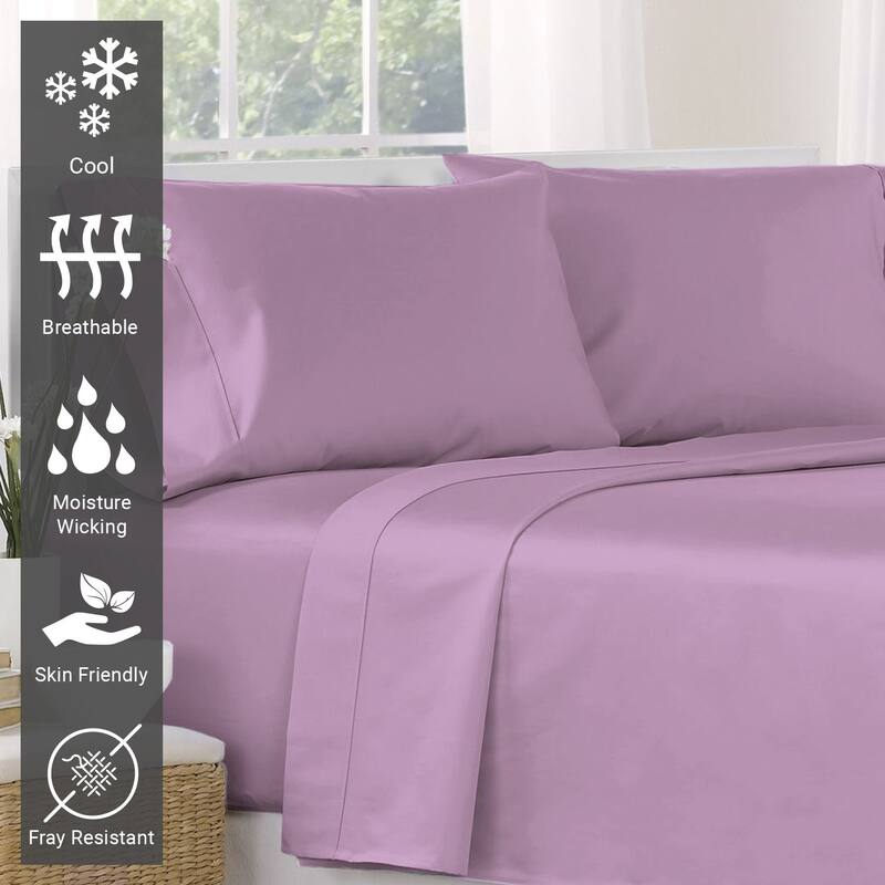 Lavish Touch 400 TC 100 % Cotton Flat Sheet Only 1 Pc with Stylish 4" Hem