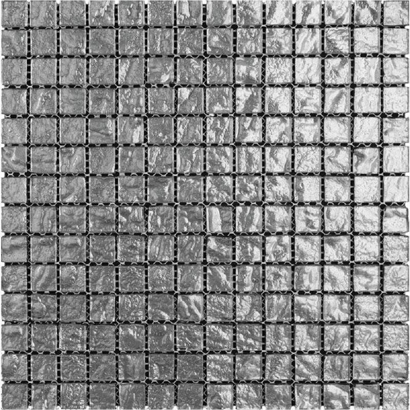 Apollo tile 12" x 12" Elaina Polished Silver Glass Tile (4.75 sq ft/case) - 5 Pack