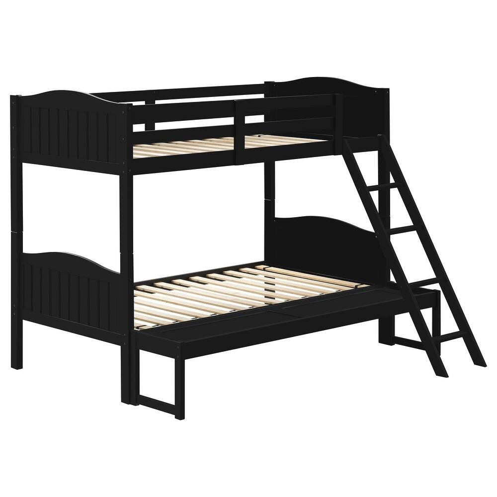 Arlo Transitional Wood Frame Bunk Bed with Ladder