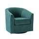 preview thumbnail 28 of 106, Cuenca Modern Living Room Wooden Upholstered 360° Swivel Barrel Chair with Metal Base and Wide Backrest