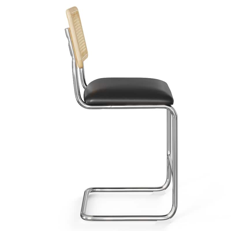 Hayward Cane Back Vegan Leather Counter Height Stool (Set of 2)