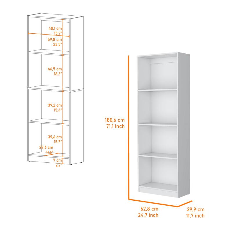 Sutton Bookcase with Tier Storage Shelves