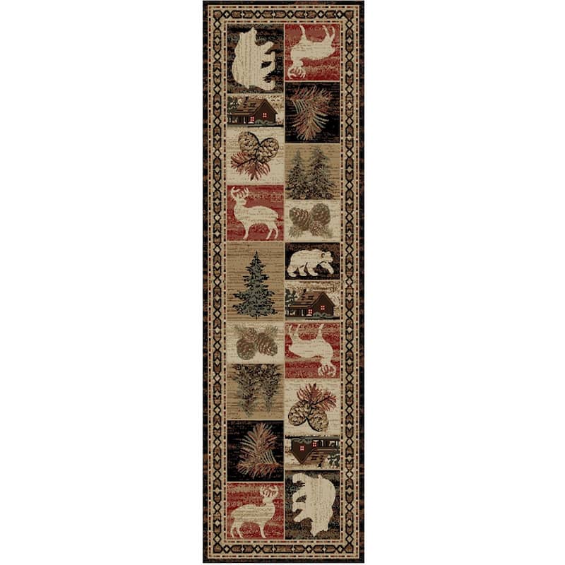 Hearthside Hillside Bluff Multi Lodge Area Rug - 2'3"x7'7"