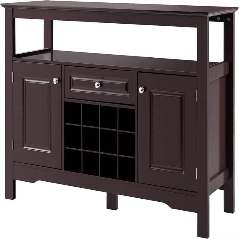 Kitchen Sideboard Buffet Storage Cabinet - 16"D x 46"W x 32.5"H - Brown