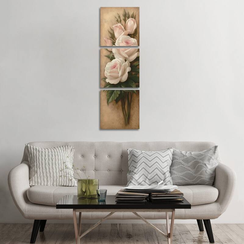 iCanvas "Pink Petals II" by Igor Levashov 3-Piece Canvas Wall Art Set - 60x20x1.5