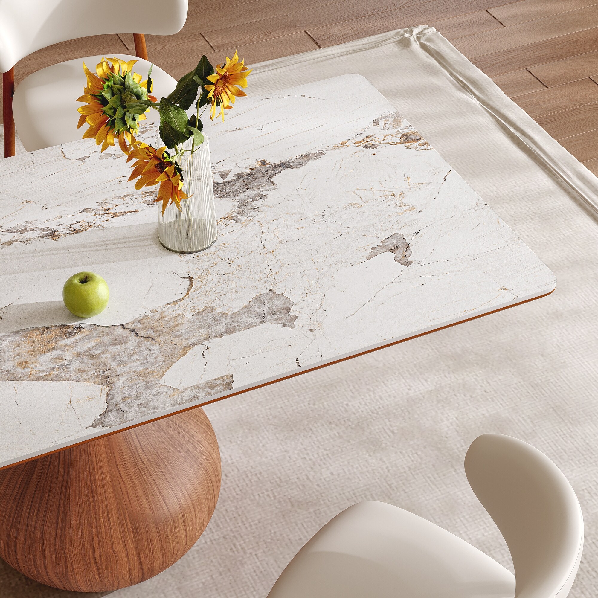 Mid-century Kitchen Table Dining Room Table 63"/71"