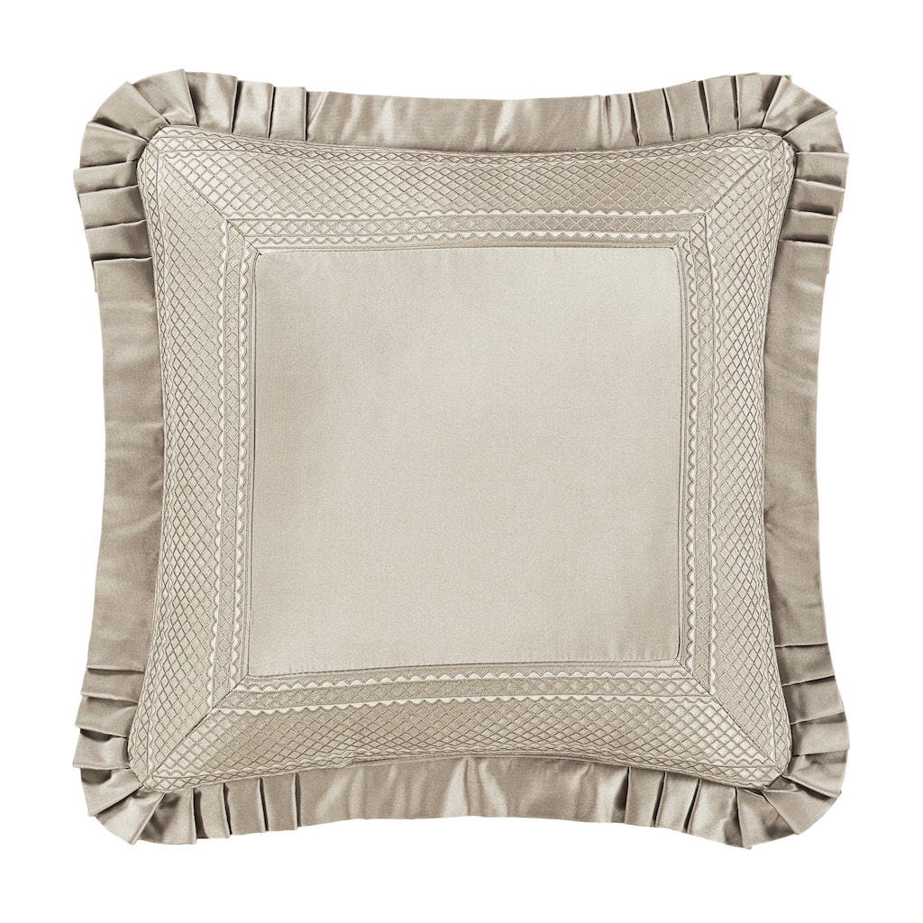 J. Queen New York Brunello Flax 20" Square Decorative Throw Pillow