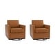 preview thumbnail 92 of 154, Set of 2 Modern Swivel Accent Armchairs Upholstered Arm Chairs