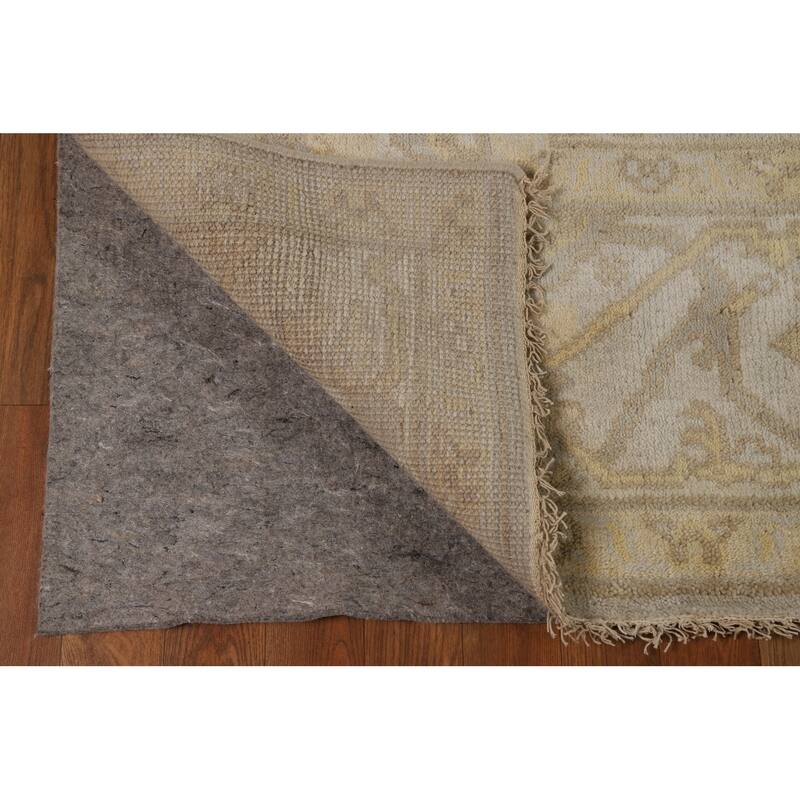 Earth Tone Oushak Indian Area Rug Handmade Living Room Wool Carpet - 8'1"x 9'10"
