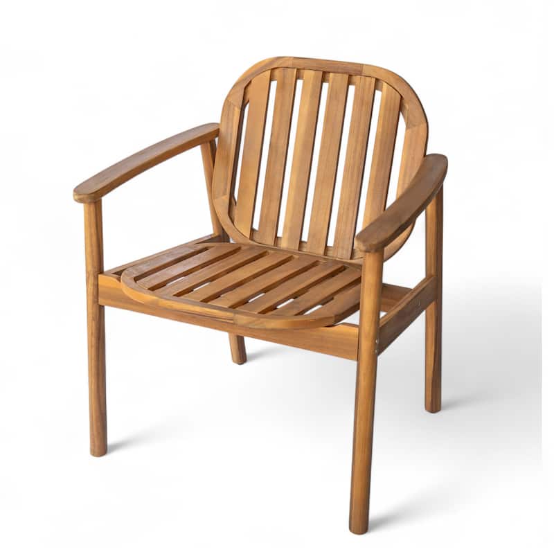 Christopher Knight Home - Evergrove Outdoor Acacia Wood 5-Piece Dining Set with Cushioned Chairs