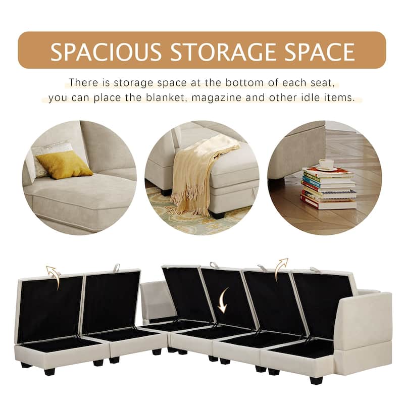 Merax Modern Large U-Shape Modular Sectional Sofa