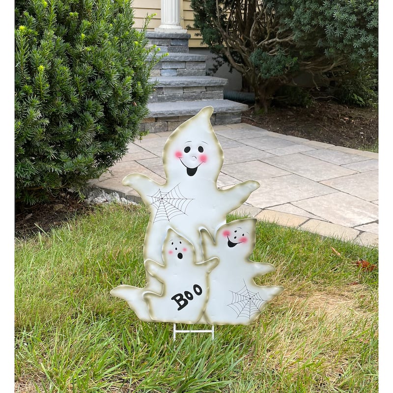 30" Metal Halloween Figure Garden Stake, Ghost