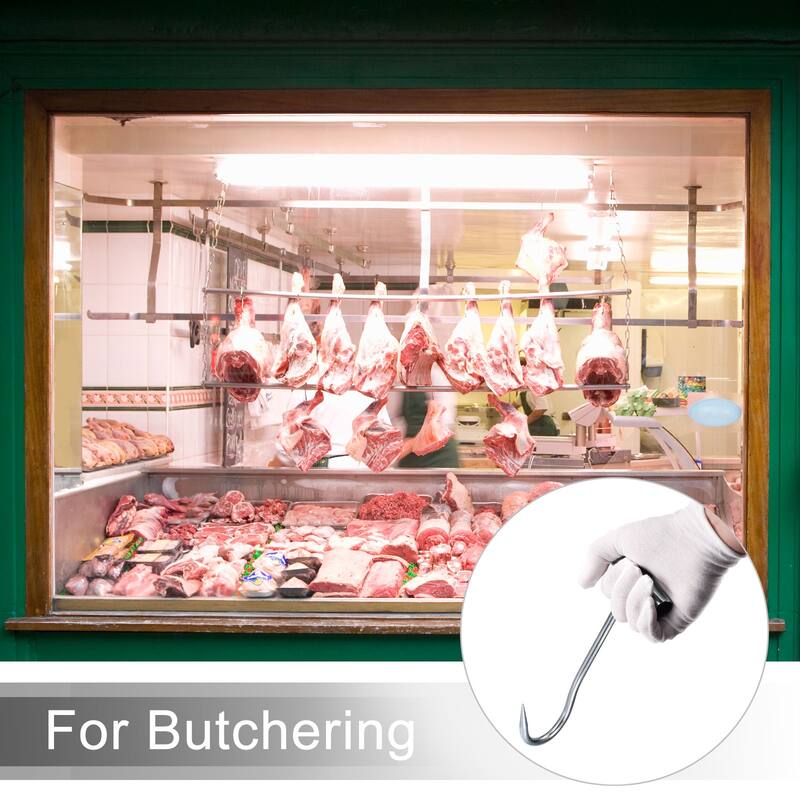 T-Handle Meat Boning Hooks, Stainless Steel T Hooks for Kitchen - Silver Tone