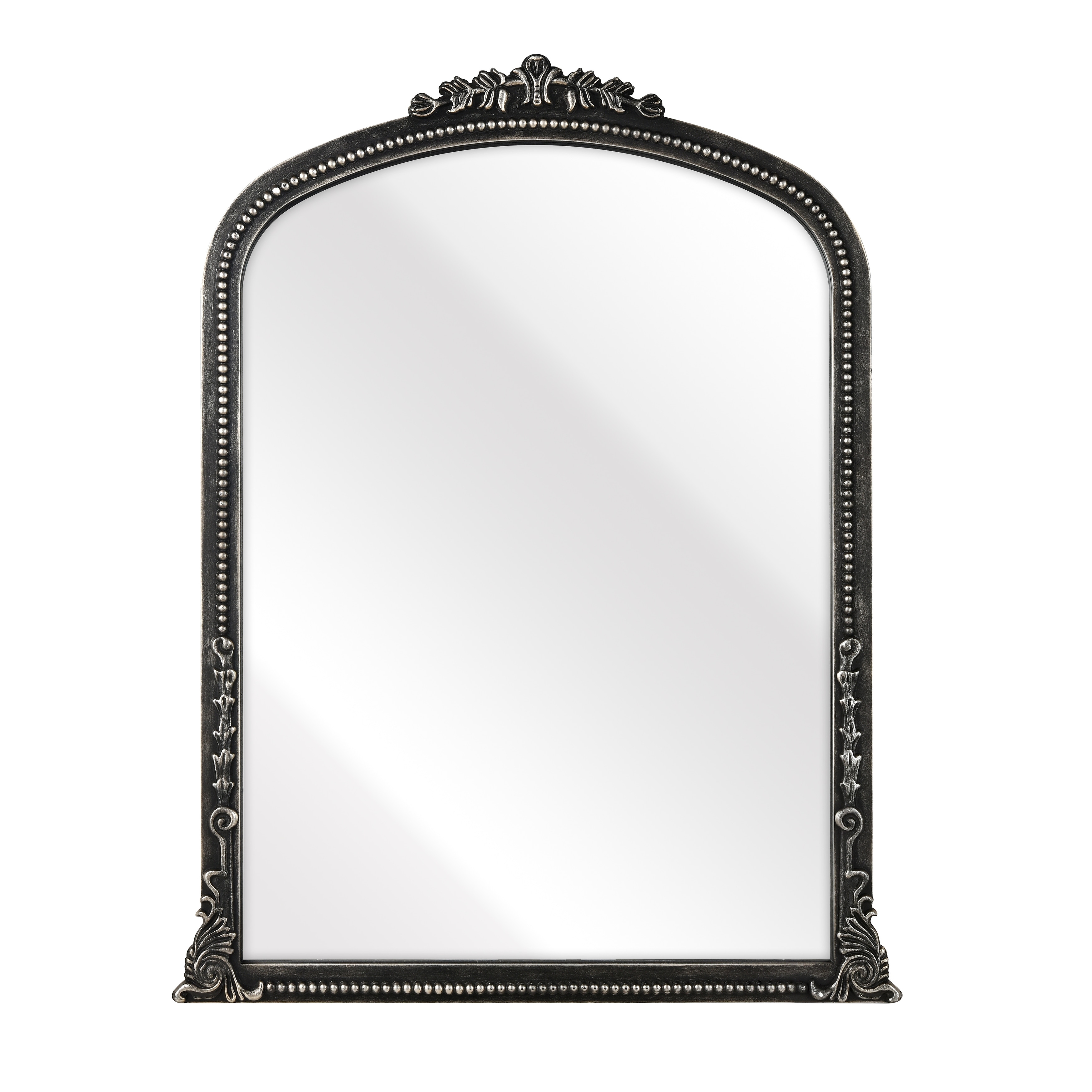 Atlas Lise Vintage-Style Black Framed Wall Mirror - 35.5 inch High