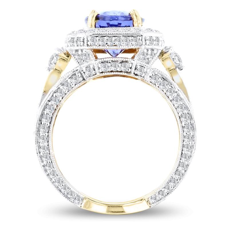 Auriya 14k Two Tone Gold 4 1/3ct Tanzanite and 2 1/8ct TDW Diamond Ring