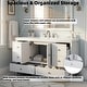 preview thumbnail 6 of 35, Christopher Knight Home - Modern 60-Inch Bathroom Vanity with Separate Sink and Soft-Close Storage