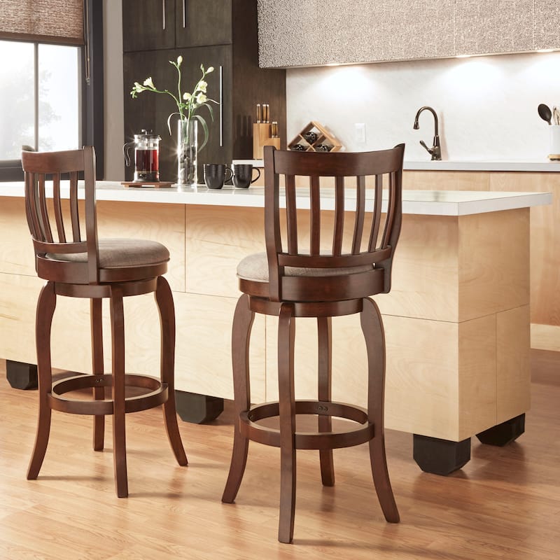 Ali Modern Linen 29-inch High Back Bar Stool Swivel by iNSPIRE Q Classic