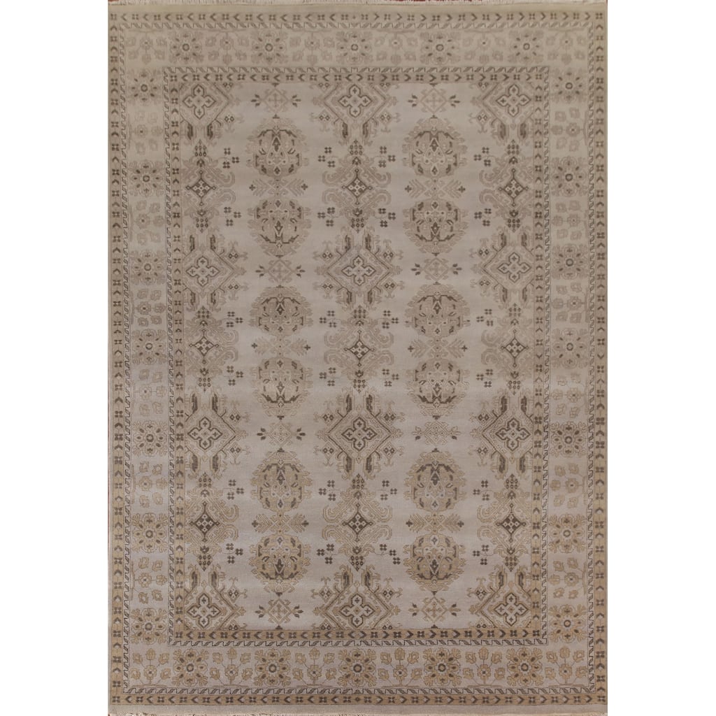 Oushak Oriental Area Rug Handmade Wool Carpet - 8'10"x 12'1"