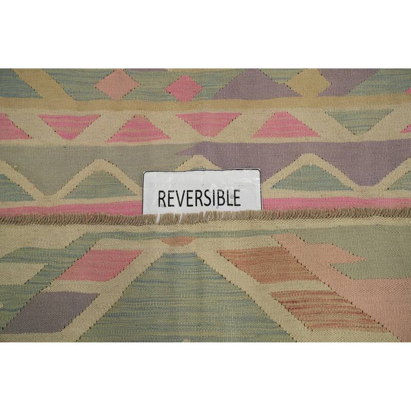 Hand Woven Oriental 100% Wool Carpet Southwestern Tribal Multi-Colored Kilim Area Rug - 10' 0'' X 8' 2''