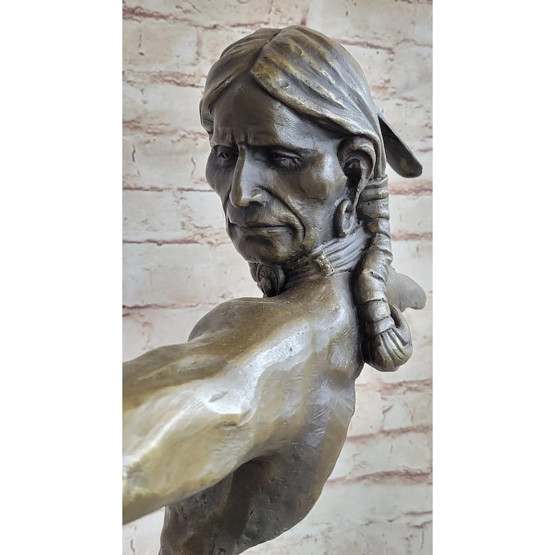 Native American Indian Archer Abstract Bronze Statue Sculpture Figure Mario Nick 33 Inches X 22 Inches