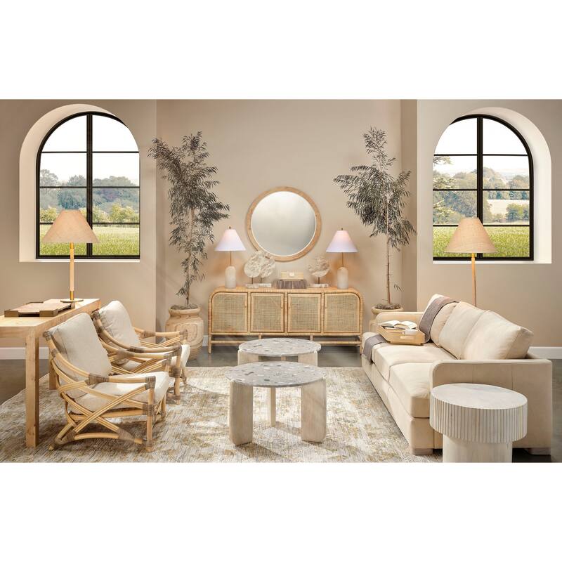 Jamie Young Notch Mango Wood Round Side Table