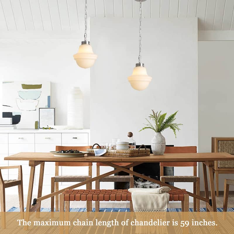 1- Light 8.26'' Wide Dimmable White Milk Glass Pendant