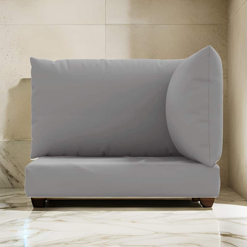 Paom 3pc Outdoor Patio Cushion for Bench, Plush Gray Oxford Fabric