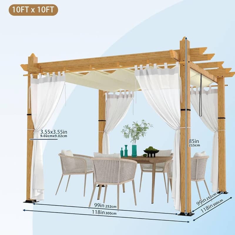 10×10 FT Heavy Duty Outdoor Pergola Gazebo for Patio, Backyard & Poolside