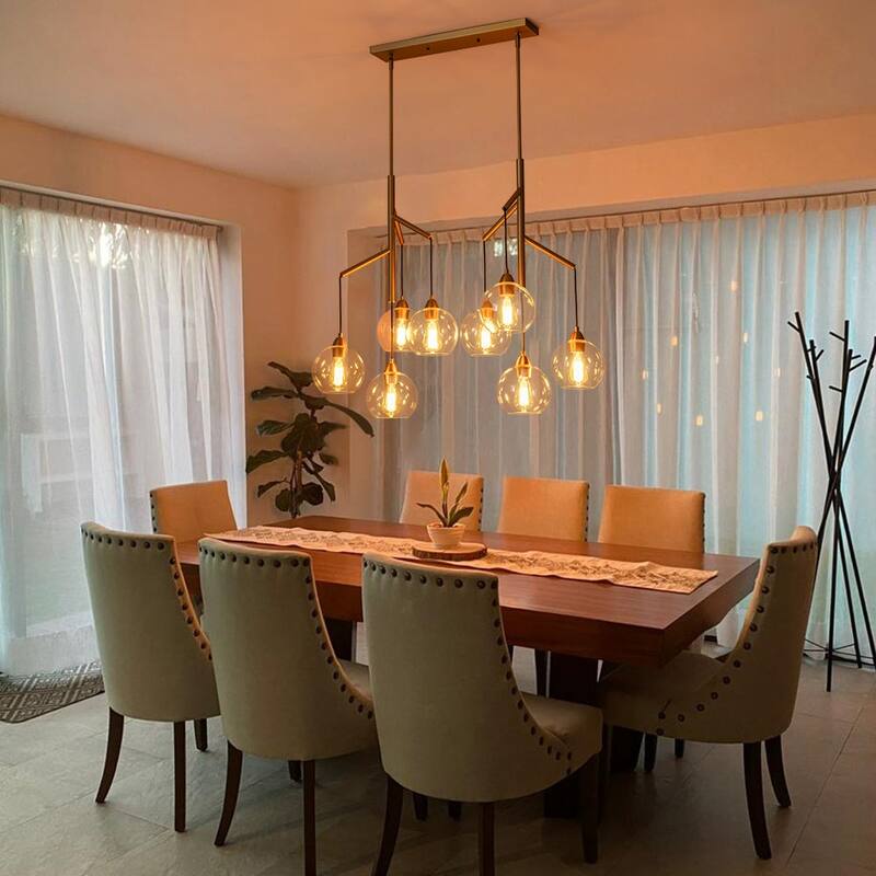 Modern Cluster Glass Bubble Dual Pendant Island Chandelier