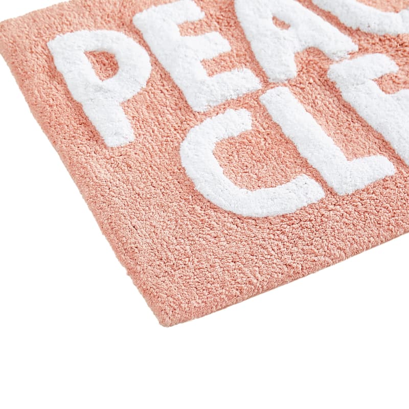 Jessica Simpson Cotton Bath Rug 20"x32", "Peachy Clean" Pink