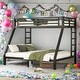preview thumbnail 2 of 9, Black Metal Twin XL over Queen Bunk Bed With Under Bed Storage